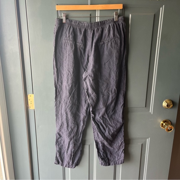 FOR JUDY Mango Navy Linen drawstring pants size M - Picture 3 of 6